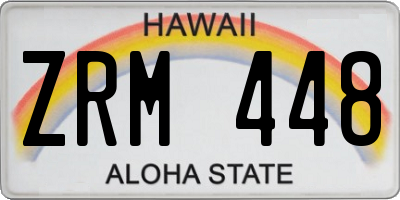 HI license plate ZRM448