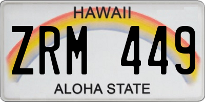 HI license plate ZRM449