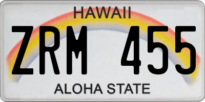 HI license plate ZRM455