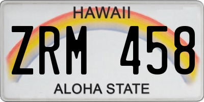 HI license plate ZRM458