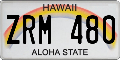 HI license plate ZRM480