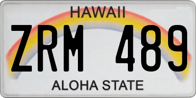 HI license plate ZRM489
