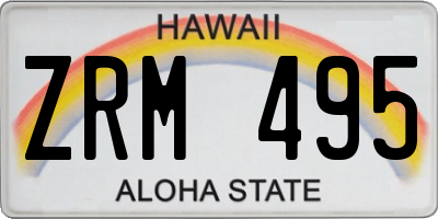 HI license plate ZRM495