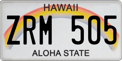 HI license plate ZRM505