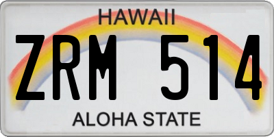 HI license plate ZRM514