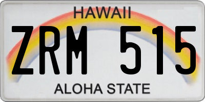 HI license plate ZRM515