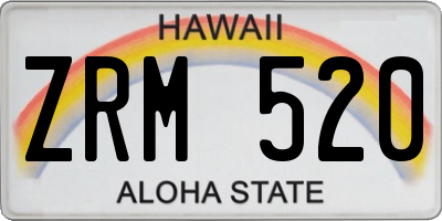 HI license plate ZRM520