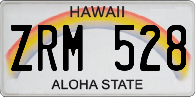 HI license plate ZRM528