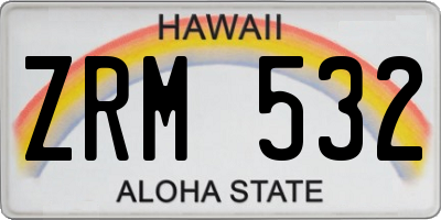 HI license plate ZRM532