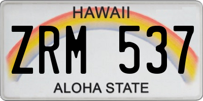 HI license plate ZRM537