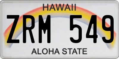 HI license plate ZRM549