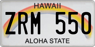 HI license plate ZRM550