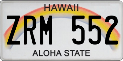 HI license plate ZRM552
