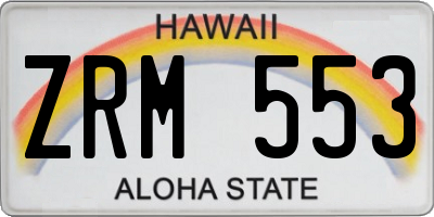 HI license plate ZRM553