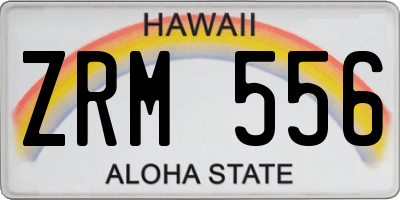 HI license plate ZRM556