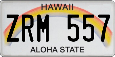 HI license plate ZRM557