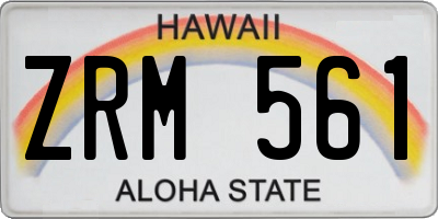 HI license plate ZRM561