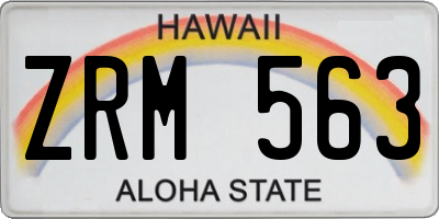 HI license plate ZRM563