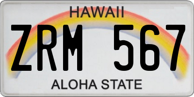 HI license plate ZRM567
