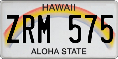 HI license plate ZRM575