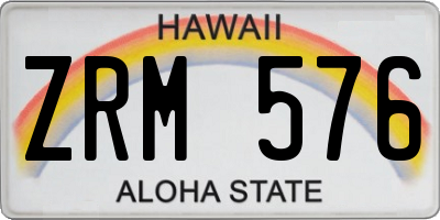 HI license plate ZRM576
