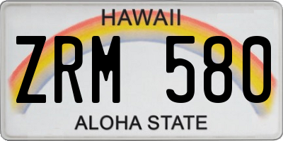HI license plate ZRM580