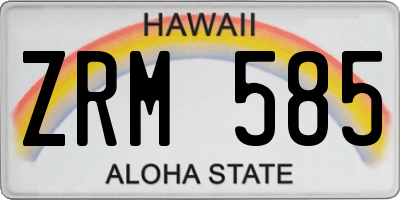 HI license plate ZRM585