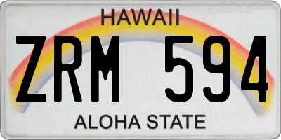 HI license plate ZRM594