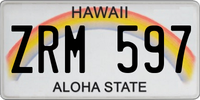 HI license plate ZRM597