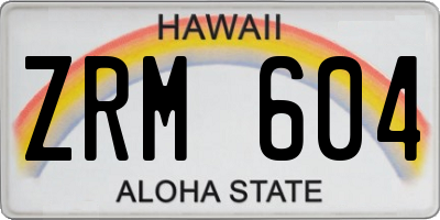 HI license plate ZRM604