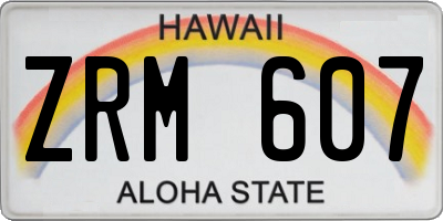 HI license plate ZRM607