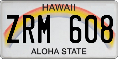 HI license plate ZRM608