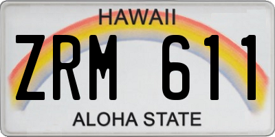 HI license plate ZRM611