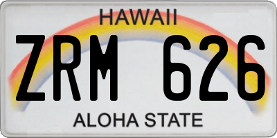 HI license plate ZRM626