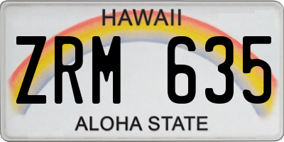 HI license plate ZRM635