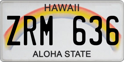HI license plate ZRM636