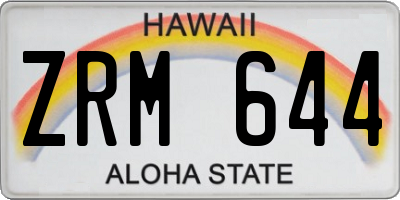 HI license plate ZRM644