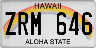 HI license plate ZRM646