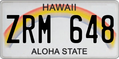 HI license plate ZRM648
