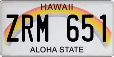 HI license plate ZRM651