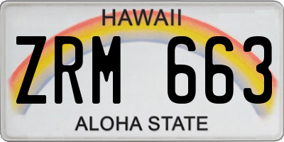 HI license plate ZRM663