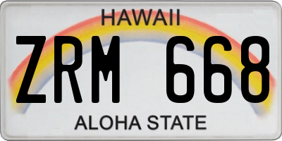HI license plate ZRM668