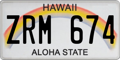 HI license plate ZRM674