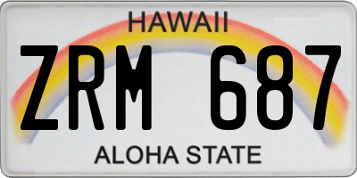 HI license plate ZRM687
