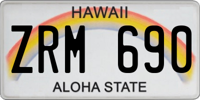 HI license plate ZRM690
