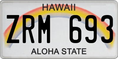 HI license plate ZRM693