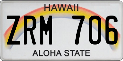 HI license plate ZRM706
