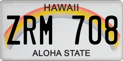 HI license plate ZRM708