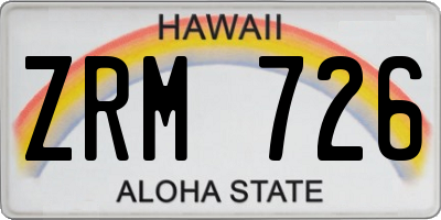 HI license plate ZRM726