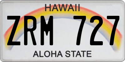 HI license plate ZRM727